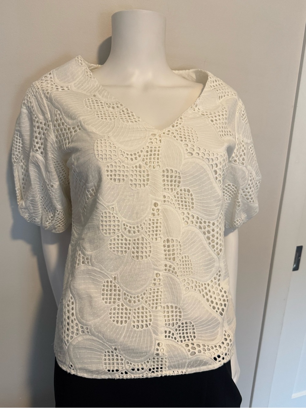 Milly Eyelet Puff Sleeve Top - MINT!
